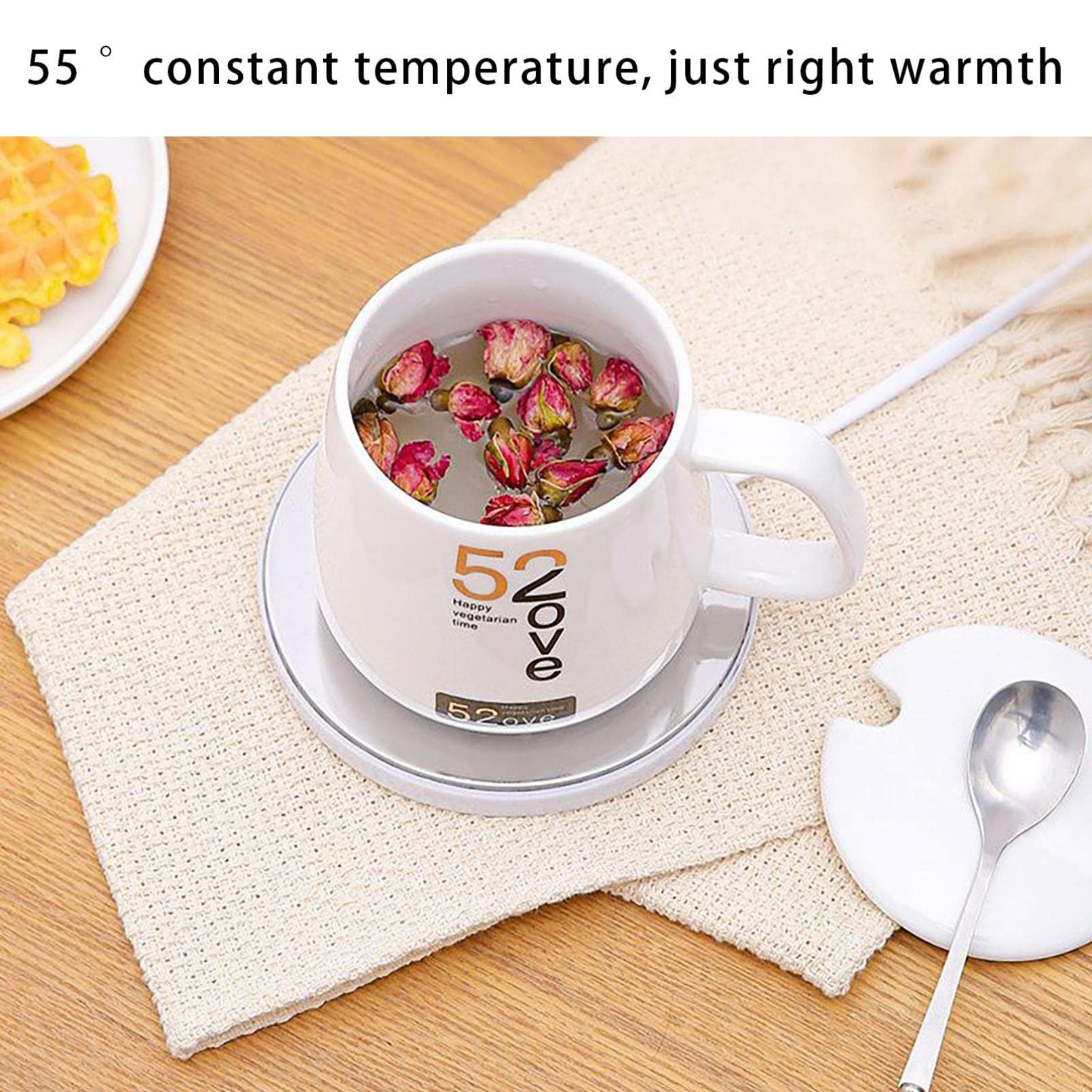 55° Thermostatic Coffee Mug Warmer for Desk - Smart Gravity-iIduction Auto On/Off Coffee Cup Warmer Cup Heater for Office, Suit for All Kinds of Mug - Gifts Coffee Lovers for Women Man