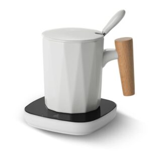 viyee oline, coffee mug warmer,smart coffee warmers for office desk, gravity sensor mug warmer black