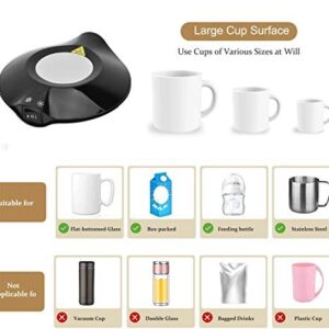 ASHATA Coffee Mug Warmer Iced, Temperature Control Smart Mug Pad for Coffee Tea and Milk, Smart Beverage Cup Mat Warmer Cooler for Travel Office Home, Red Light for Heating, Blue Light for Cooling