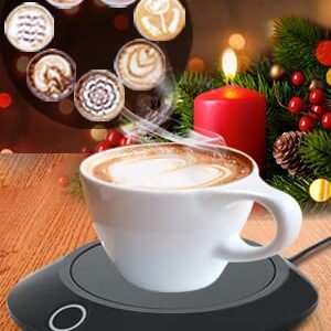 Electric Thermostat Coaster Auto Shut Off Candle Wax Cup Warmer for Hot Coffee Milk Tea Water Cocoa Warmer Desk Home Office Use Christmas Birthday Gift