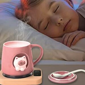 SWIMERY Mug Warmer - Coffee Mug Warmer Keep a Constant Temperature of 135℉ - Coffee Cup Warmer for Cocoa Tea Water and Milk （No Cup）, Pink