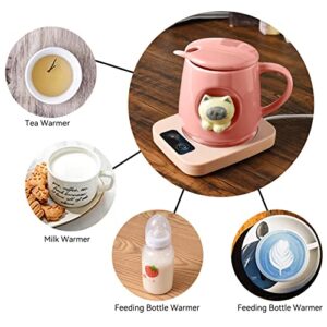 SWIMERY Mug Warmer - Coffee Mug Warmer Keep a Constant Temperature of 135℉ - Coffee Cup Warmer for Cocoa Tea Water and Milk （No Cup）, Pink