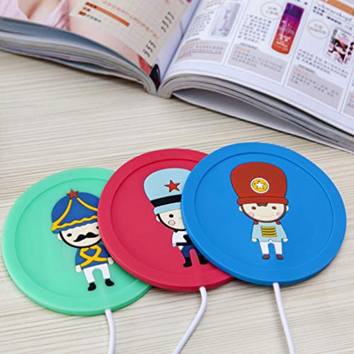 Cabilock Coffee Mug Warmer Creative Cartoon Cup Mug Warmer Pad USB Coffee Tea Beverage Heating Coaster for Home Office (Green)