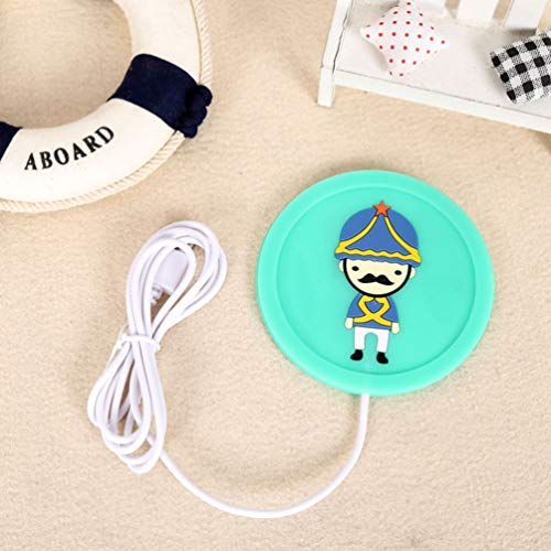 Cabilock Coffee Mug Warmer Creative Cartoon Cup Mug Warmer Pad USB Coffee Tea Beverage Heating Coaster for Home Office (Green)