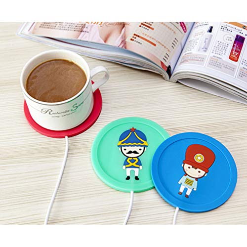 Cabilock Coffee Mug Warmer Creative Cartoon Cup Mug Warmer Pad USB Coffee Tea Beverage Heating Coaster for Home Office (Green)