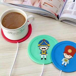 Cabilock Coffee Mug Warmer Creative Cartoon Cup Mug Warmer Pad USB Coffee Tea Beverage Heating Coaster for Home Office (Green)