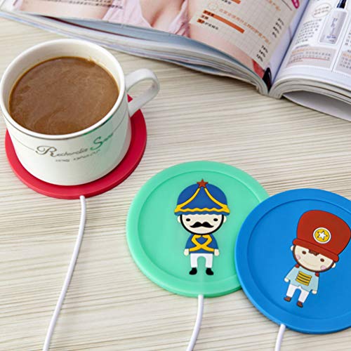 Cabilock Coffee Mug Warmer Creative Cartoon Cup Mug Warmer Pad USB Coffee Tea Beverage Heating Coaster for Home Office (Green)