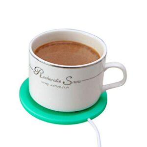 Cabilock Coffee Mug Warmer Creative Cartoon Cup Mug Warmer Pad USB Coffee Tea Beverage Heating Coaster for Home Office (Green)