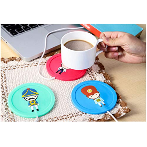 Cabilock Coffee Mug Warmer Creative Cartoon Cup Mug Warmer Pad USB Coffee Tea Beverage Heating Coaster for Home Office (Green)