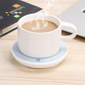 coffee warmer for desk,electric cup warmer heater pad for coffee tea milk beverage water for office home desk use, white (4.6x4.6x0.6inch)