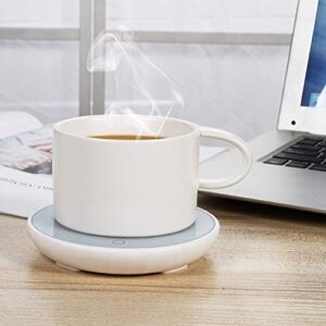 Coffee Warmer for Desk,Electric Cup Warmer Heater Pad for Coffee Tea Milk Beverage Water for Office Home Desk Use, White (4.6x4.6x0.6inch)