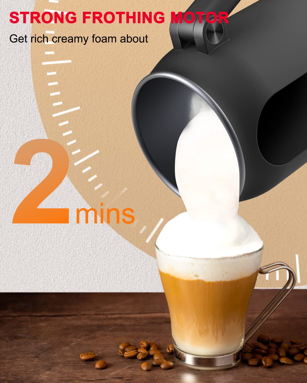 MOFOKEAY Milk Frother, Frother for Coffee, 4 IN 1 Automatic Hot and Cold Foam Maker, Milk Steamer for Latte, Cappuccinos, Macchiato & Hot Chocolate Milk Warmer with Temperature Control & Auto Shut-Off