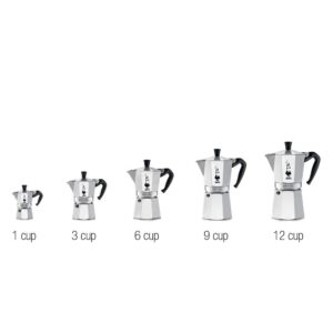 Original Bialetti 9-Espresso Cup Moka Express | Espresso Maker Machine and Zonoz Wooden Small Espresso Stirring Spoon Bundle (9-cup, 18.5 fl oz, 550 ml)