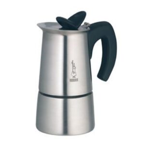 bialetti - musa, stovetop coffee maker, suitable for all types of hobs, stainless steel, 6 cups, silver