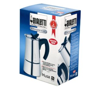 Bialetti - Musa, Stovetop Coffee Maker, Suitable for all Types of Hobs, Stainless Steel, 6 Cups, Silver