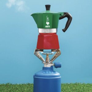 Bialetti - Moka Express Italia Collection: Iconic Stovetop Espresso Maker, Makes Real Italian Coffee, Moka Pot 3 Cups (4.3 Oz - 130 Ml), Aluminium, Colored in Red Green Silver