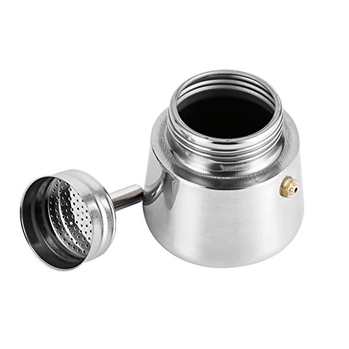 Coffee Maker, Stainless Steel Moka Coffee Pot Stovetop Latte Maker Percolator Stove Top Filter Coffee Maker Pot Easy Clean (100ML 2 Cup )