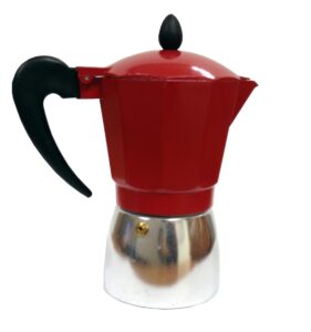 imusa usa b120-42t aluminum stovetop coffeemaker, espresso machine, 3-cup, red