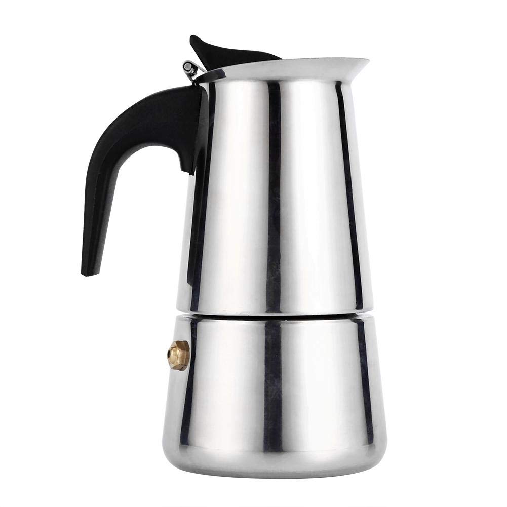 Dioche Stainless Steel Coffee Maker, 100ml/200ml/300ml/450ml Moka Pot Espresso Coffee Maker Stove for Home Office Use(100ml)