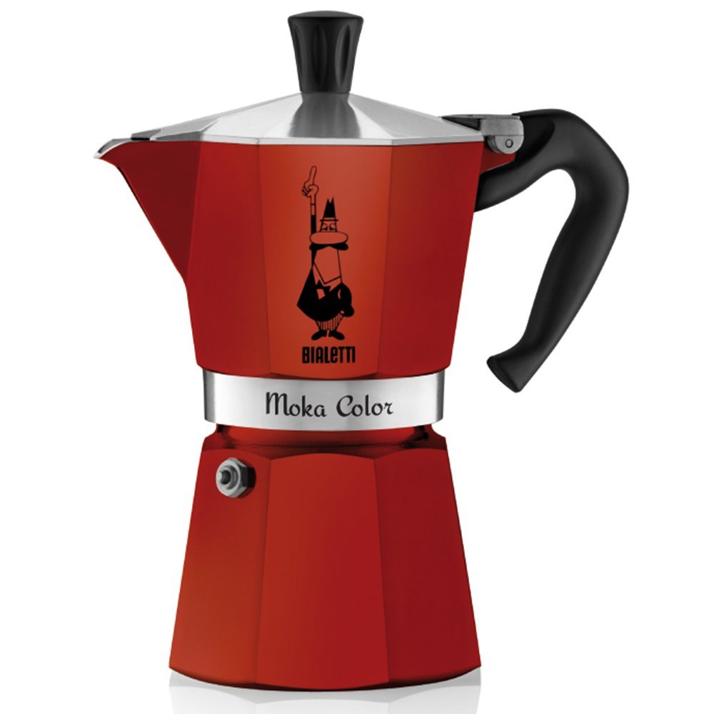 Bialetti Moka Color Espresso Coffee Maker (6 Cups, Bordeaux)