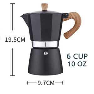 AIFUSI Moka Pot, Italian Coffee Pot 6 Cup/10 oz Stovetop Espresso Maker Stovetop Camping Manual Cuban Coffee Percolator Machine Italian Espresso Greca Coffee Maker Brewer Percolator