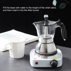 Fdit Classic Stovetop Maker, 6 Cups Stainless Steel Coffee Pot Italian Octagonal Household Brewing Cup Coffee Moka Pot