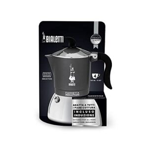 Bialetti Fiammetta Moka Pot – 4 Cup Espresso Maker – Grey Italian Stovetop Coffee Maker – Compatible with Induction Hobs