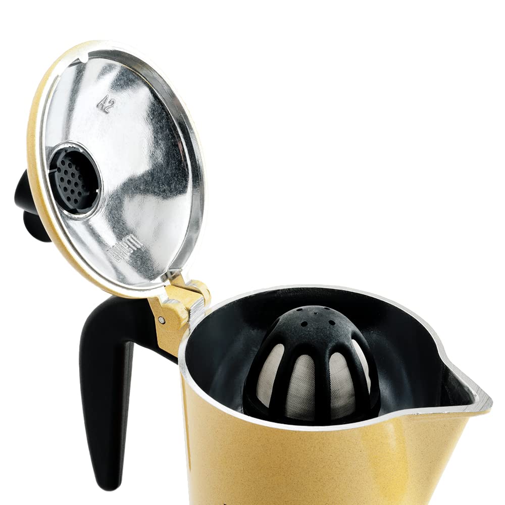 Bialetti Musa Satinata Espresso Maker for 2 Cups, Stainless Steel, Silver, 30 x 20 x 15 cm