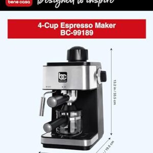 Bene Casa BC-99189 Espresso Maker, 4-Cup