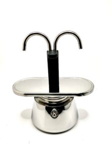 brv kitchen mini 2 cup moka pot - new generation great flavored italian style - delicious espresso coffee maker - easy to use & clean - stainless steel silver