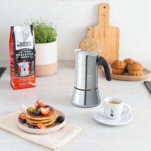 Bialetti New Venus Caffettiera in Acciaio Inox, Non Adatta all'Induzione, Argento, 2 Tazze