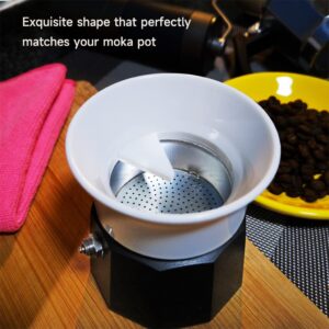 SHANGFEI Dosing ring for moka pot,Coffee powder filler funnel,Anti-flying powder,Moka pot accessories (55mm for 1-3cup moka pot)