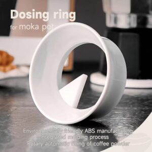 SHANGFEI Dosing ring for moka pot,Coffee powder filler funnel,Anti-flying powder,Moka pot accessories (55mm for 1-3cup moka pot)