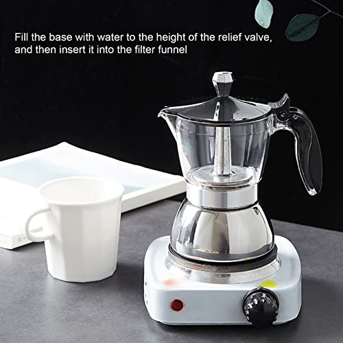 Fdit Coffee Pot, 6 Cups Household Brewing Moka Pot for Making Coffee