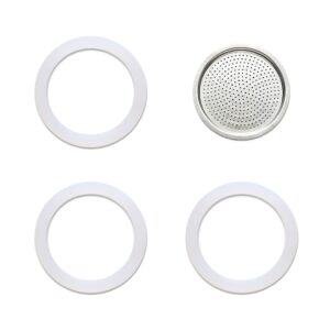 adbzen moka pot replacement spare coffee espresso filter plate gasket seal ring food grade silicone for 6 cup aluminium stovetop coffee maker pots (6-cup)