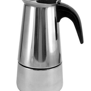 6 Cup Brew-fresh Stainless Steel Italian Style Expresso Coffee Maker for Use on Gas Electric and Ceramic Cooktops(an Expresso Cup Is Apx 2.50 Ounces, or 70ml)