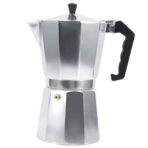 espresso coffee maker, moka pot espresso maker stovetop 3 6 9 12 cups heat resistant handle with lid for home office for coffee shop(450ml 9cups)