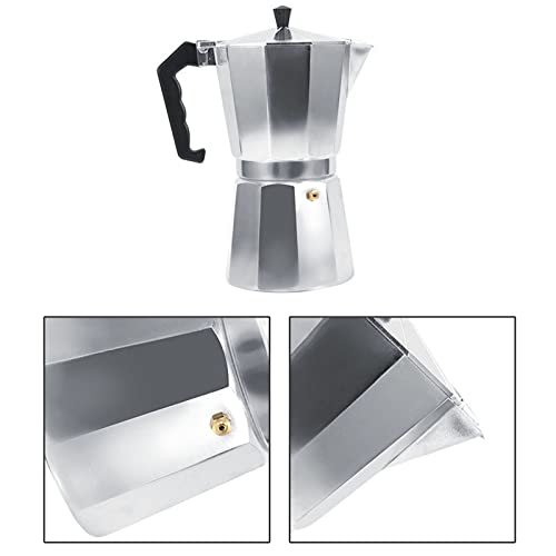 Espresso Coffee Maker, Moka Pot Espresso Maker Stovetop 3 6 9 12 Cups Heat Resistant Handle with Lid for Home Office for Coffee Shop(450ML 9cups)