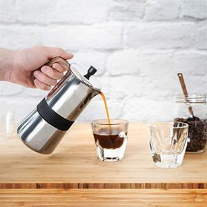 brim 6 Cup Moka Maker with Wood Pattern Handle