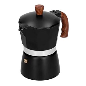 tissting moka pot aluminum alloy espresso maker italian style classic coffee brewer retro black coffee percolator(large 300ml)