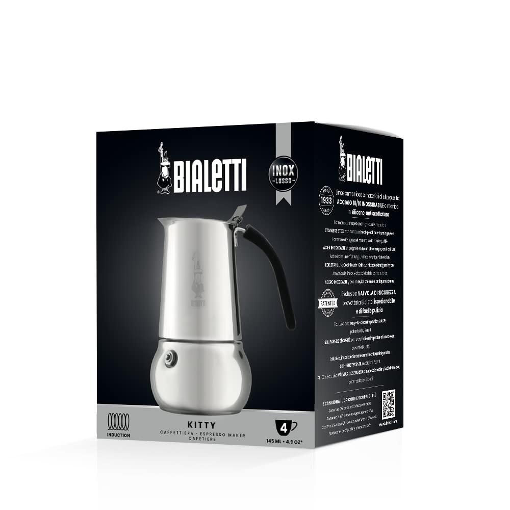 Bialetti CD Cafetière Kitty 4tz, Steel, Silver