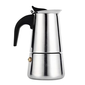 Haofy Stovetop Espresso Maker, 100ml/200ml/300ml/450ml Stainless Steel Moka Pot Cup Coffee Maker Stove Home Office Use (100ml)