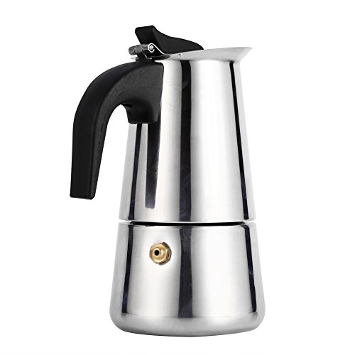 Haofy Stovetop Espresso Maker, 100ml/200ml/300ml/450ml Stainless Steel Moka Pot Cup Coffee Maker Stove Home Office Use (100ml)