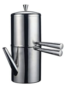 ilsa stainless steel neapolitan drip coffee maker with spout, 3 cup