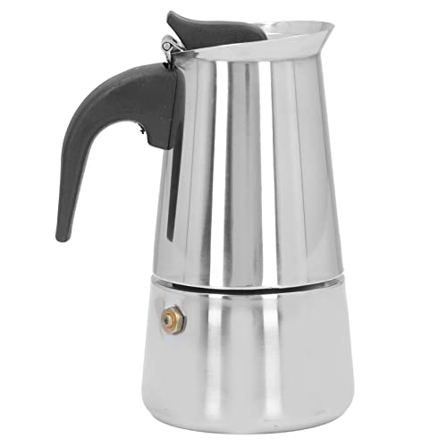 Stovetop Espresso Maker, 2 Cup Stainless Steel Moka Pot Italian Coffee Maker Mocha Coffee Machine Cafe Percolator Maker for Induction Cookers, Gas Stove