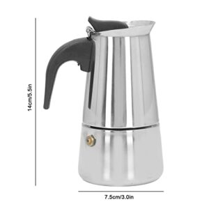 Stovetop Espresso Maker, 2 Cup Stainless Steel Moka Pot Italian Coffee Maker Mocha Coffee Machine Cafe Percolator Maker for Induction Cookers, Gas Stove