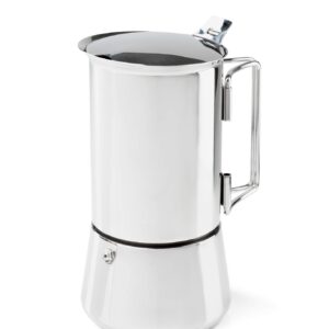 GSI Outdoors 6 Cup Stainless Steel Moka Stovetop Espresso Coffee Pot for Camping, Travel and Cabin