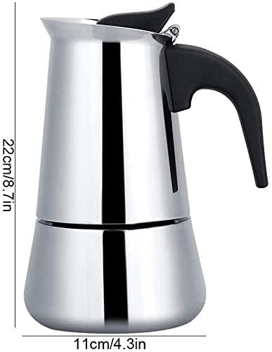 Stainless Steel Stovetop Espreeso Machine 9cup/450ml Coffee Maker Moka Pot Espresso Maker Italian Espresso Coffee Maker for Induction and Gasstove Electric Percolator Coffee Pot Espresso Pot