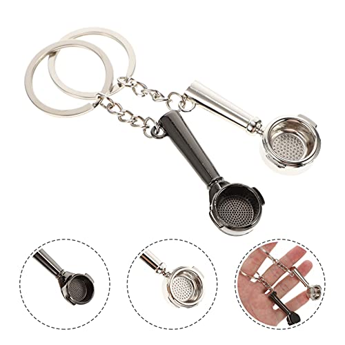 KESYOO 2pcs Coffee Series Keychain Zinc Alloy Coffee Strainer Key Ring Key Pendant Charm for Barista Coffee Lover Gift Women Men