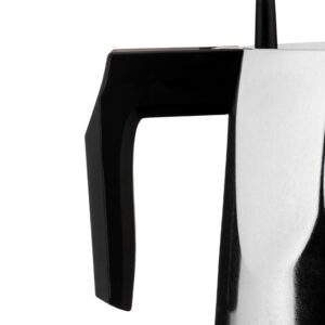 Alessi | Ossidiana MT18/3 - Design Stovetop Coffee Maker, Cast Aluminium and Thermoplatic Resin, 3 Cups, Black